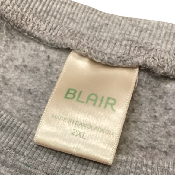 Vintage Blair Floral Grey Crew Neck Sweatshirt Boxy Terry Size 2XL Y2K Retro - Picture 3 of 9